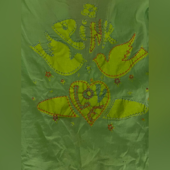 PINK Victoria's Secret Green Embroidered Top - Picture 3 of 3